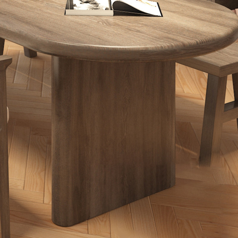 Scandinavian Pine Ash Wood Oval Dining Table