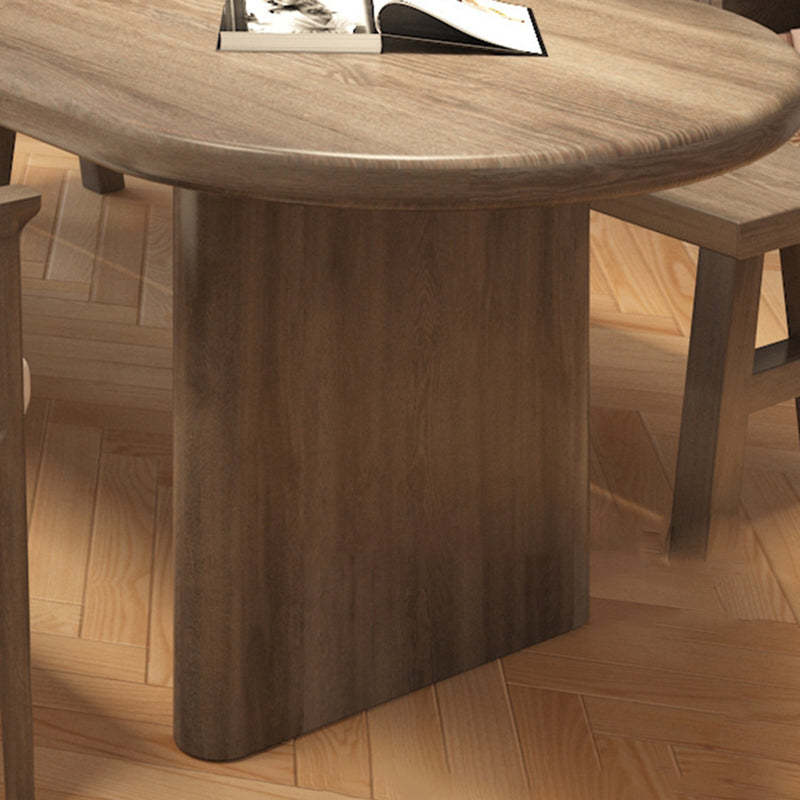 Scandinavian Pine Ash Wood Oval Dining Table