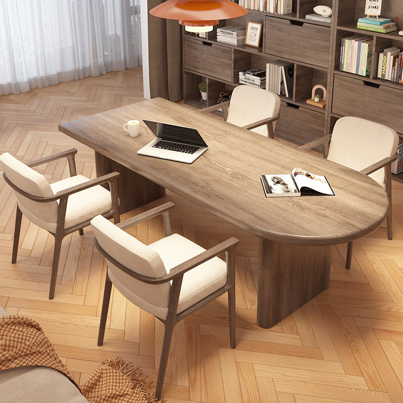 Scandinavian Pine Ash Wood Oval Dining Table — Pine Wood