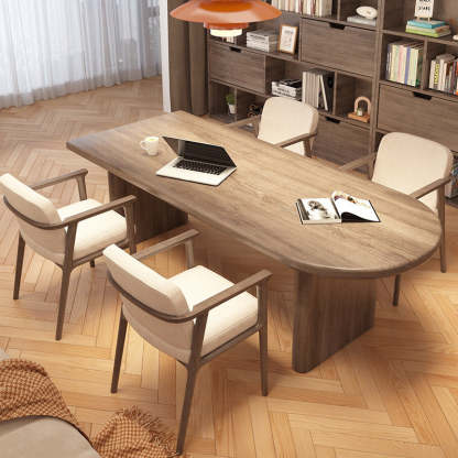 Scandinavian Pine Ash Wood Oval Dining Table — Pine Wood