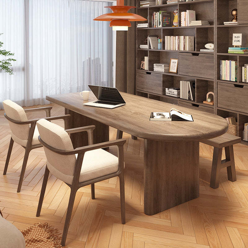Scandinavian Pine Ash Wood Oval Dining Table — Ash Wood