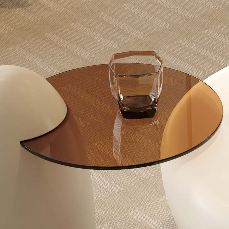 Contemporary Tempered Glass Coffee Table Set