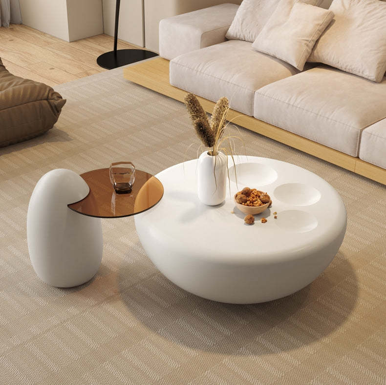 Contemporary Tempered Glass Coffee Table Set — Side Table