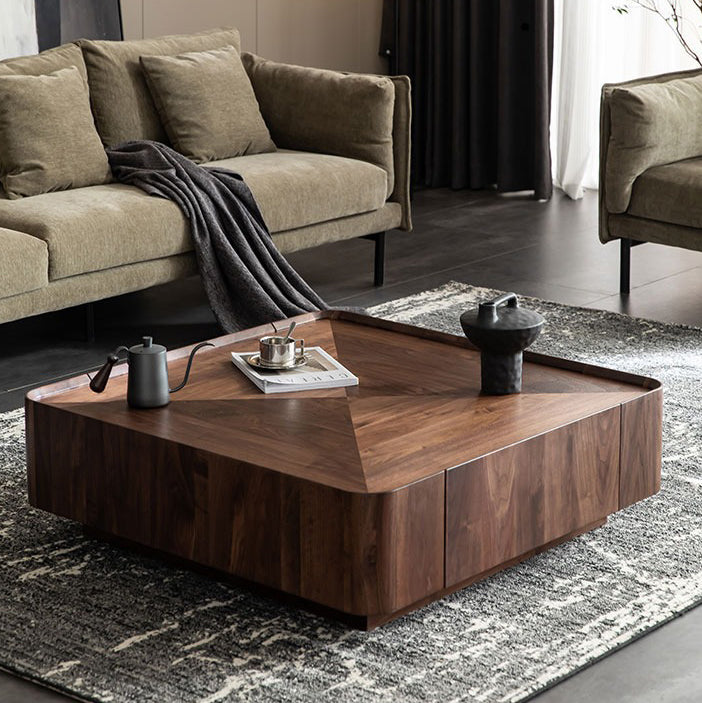 Scandinavian Walnut 2-Drawer Coffee Table