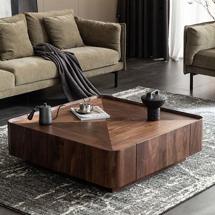 Scandinavian Walnut 2-Drawer Coffee Table