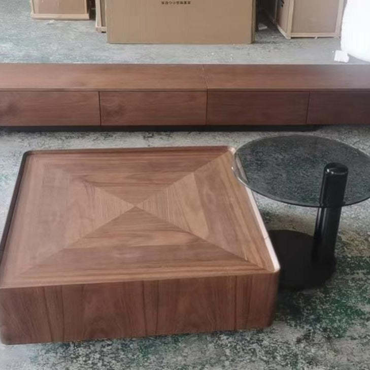 Scandinavian Walnut 2-Drawer Coffee Table