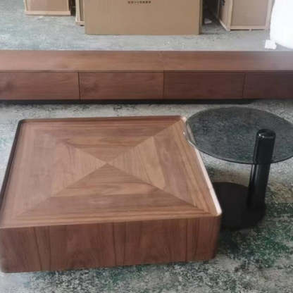 Scandinavian Walnut 2-Drawer Coffee Table