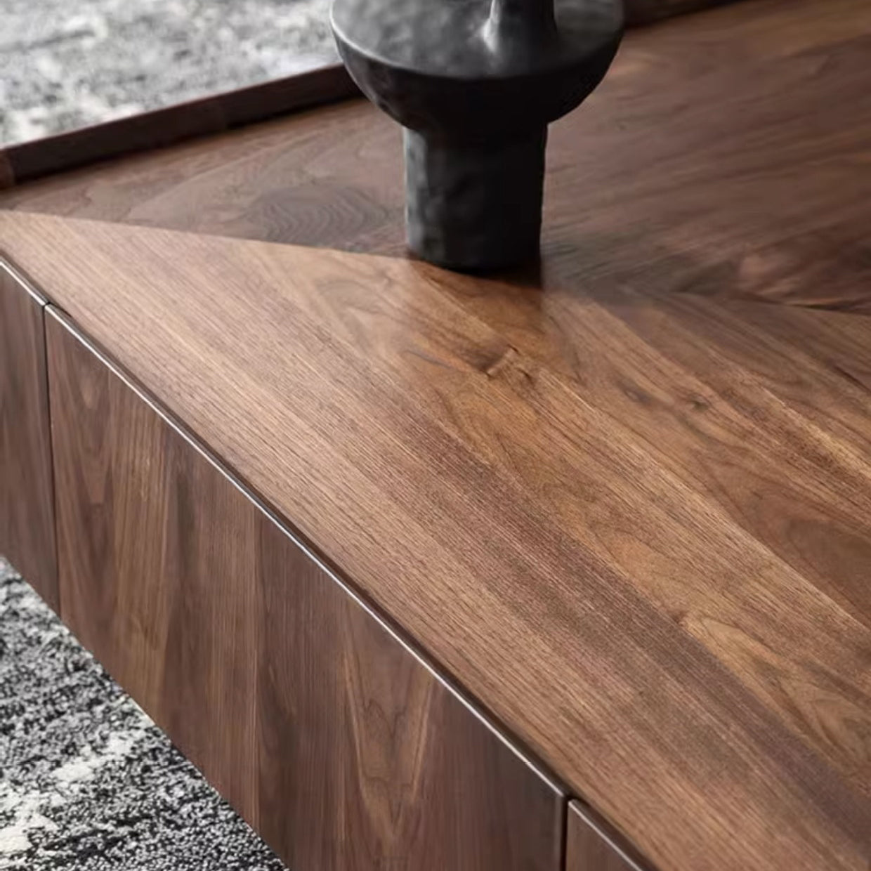 Scandinavian Walnut 2-Drawer Coffee Table