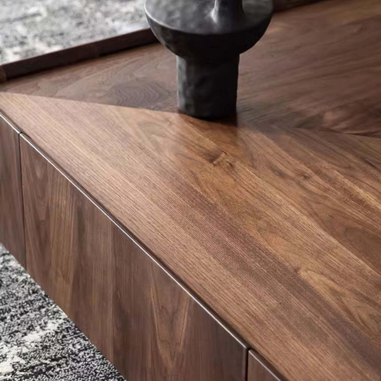 Scandinavian Walnut 2-Drawer Coffee Table