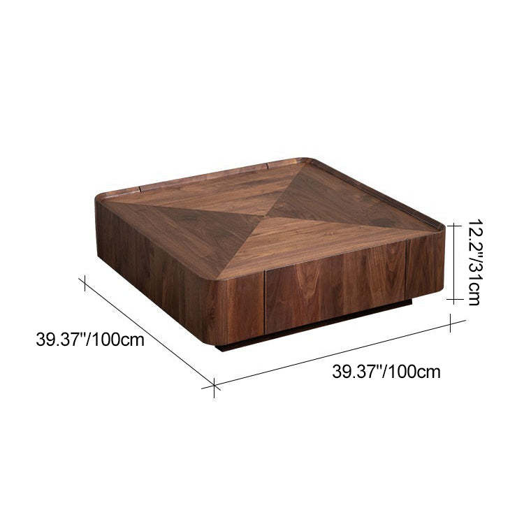 Scandinavian Walnut 2-Drawer Coffee Table