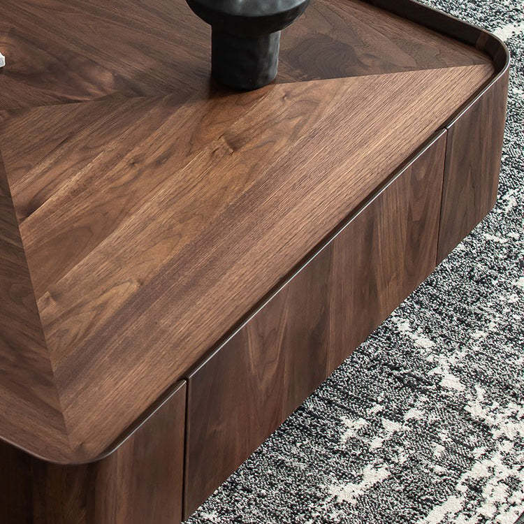 Scandinavian Walnut 2-Drawer Coffee Table