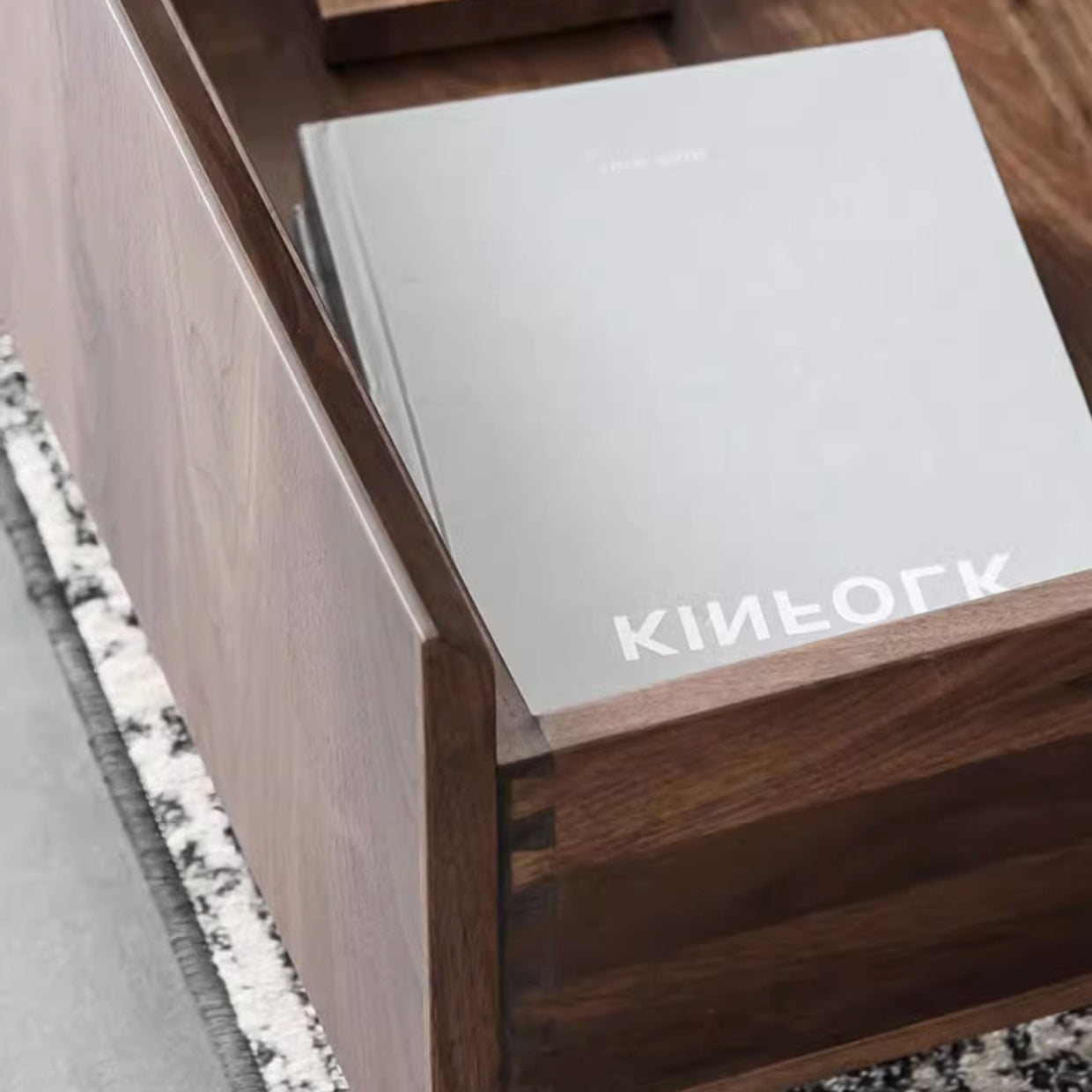 Scandinavian Walnut 2-Drawer Coffee Table