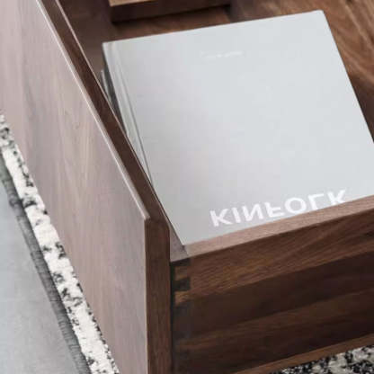 Scandinavian Walnut 2-Drawer Coffee Table