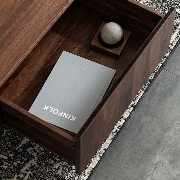 Scandinavian Walnut 2-Drawer Coffee Table