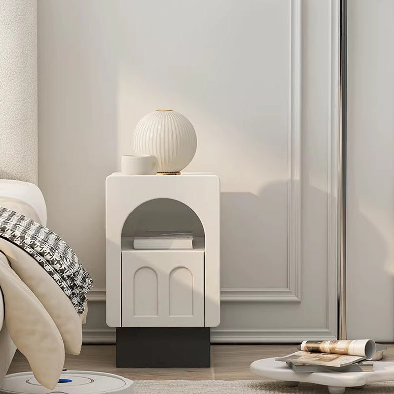 Nordic fiberboard arched glass nightstands