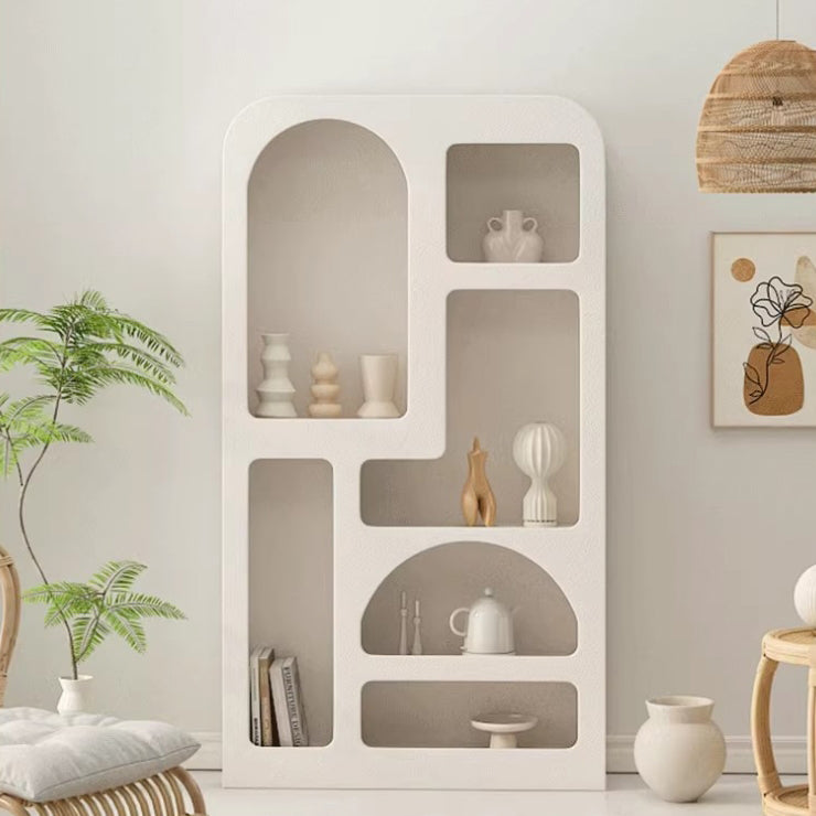 Scandinavian Plate Cave 4-6 Storage Cabinet Side Table — White