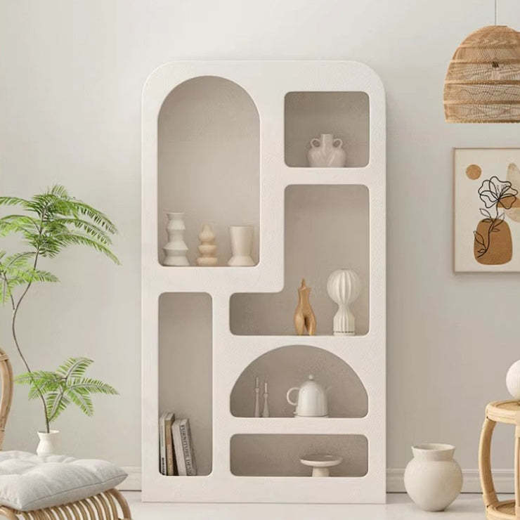 Scandinavian Plate Cave 4-6 Storage Cabinet Side Table — White