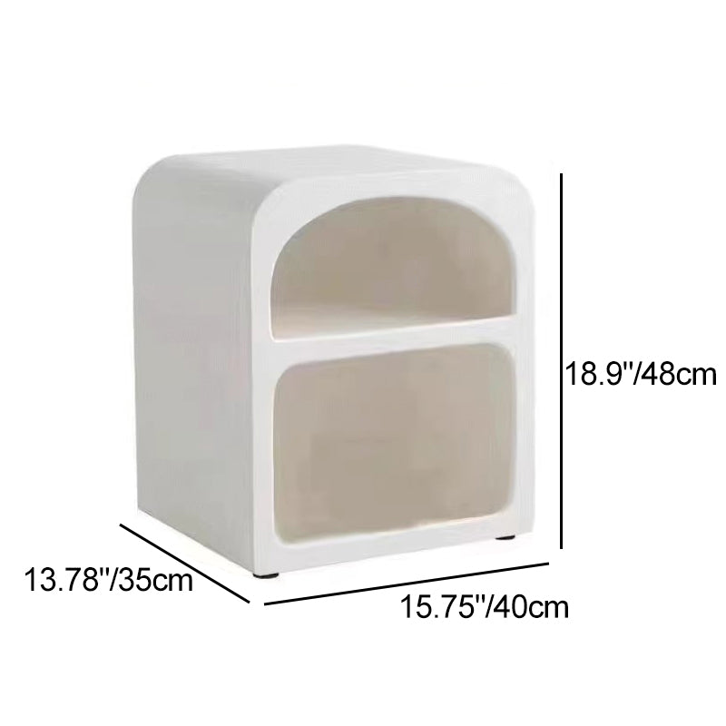 Modern Engineered Wood Grainy Arched Door Nightstand 2-Tier