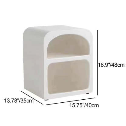 Modern Engineered Wood Grainy Arched Door Nightstand 2-Tier