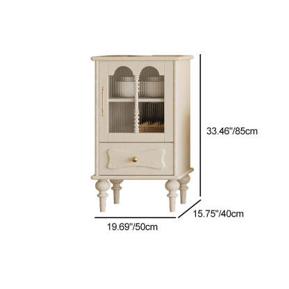 French Oak Striped Glass Arched-Door 2/3-Tier Side Table