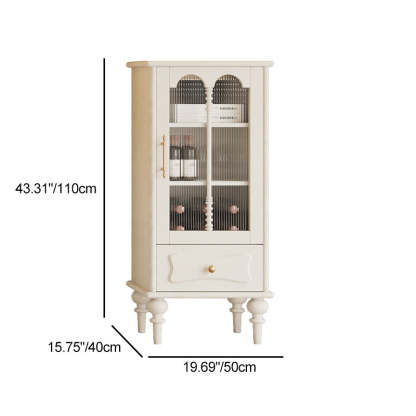French Oak Striped Glass Arched-Door 2/3-Tier Side Table