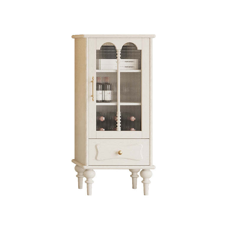 French Oak Striped Glass Arched-Door 2/3-Tier Side Table