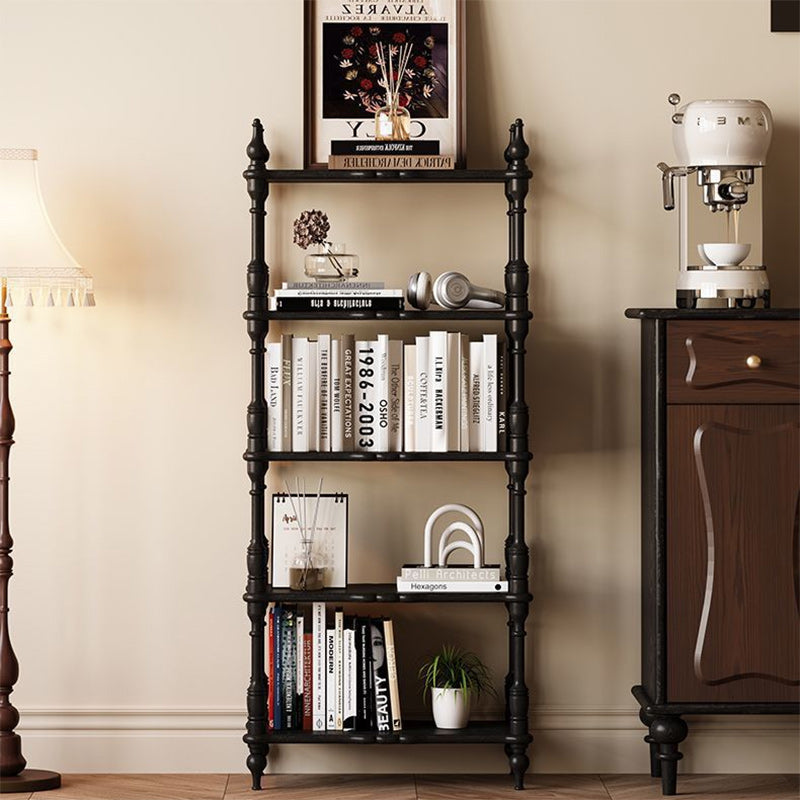 French Oak Roman Column Bookshelf 2/3/4/5-Tier — 2 / Black
