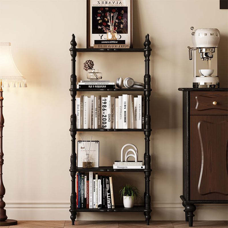 French Oak Roman Column Bookshelf 2/3/4/5-Tier — 2 / Black
