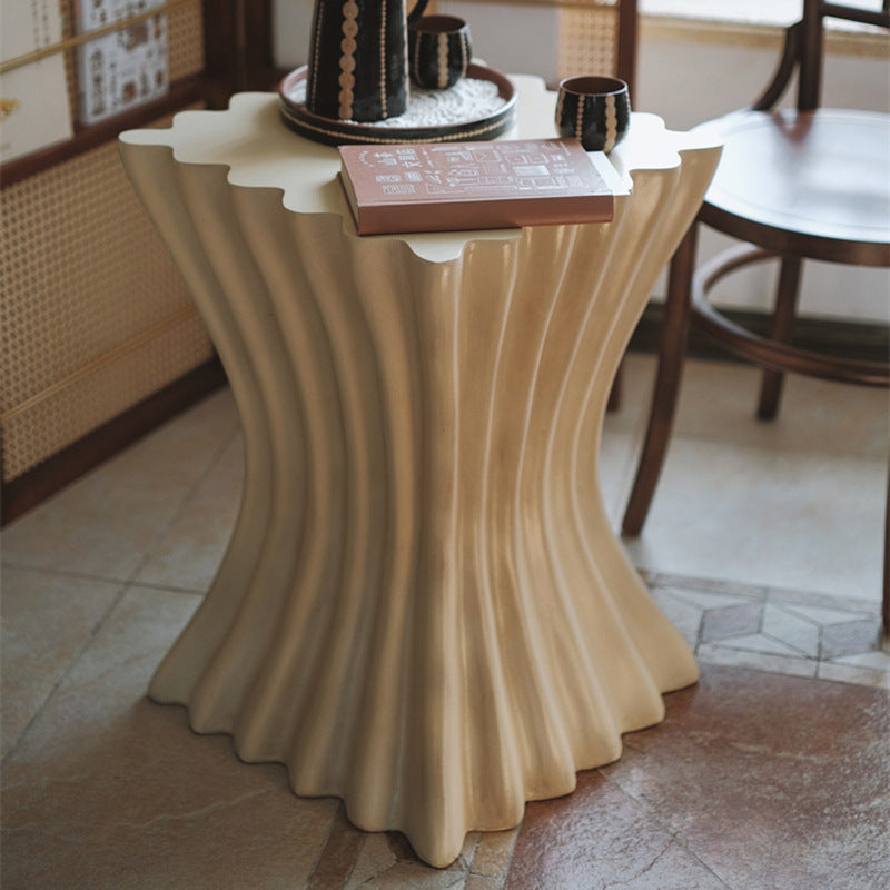 Lighom retro striped end beige nightstands