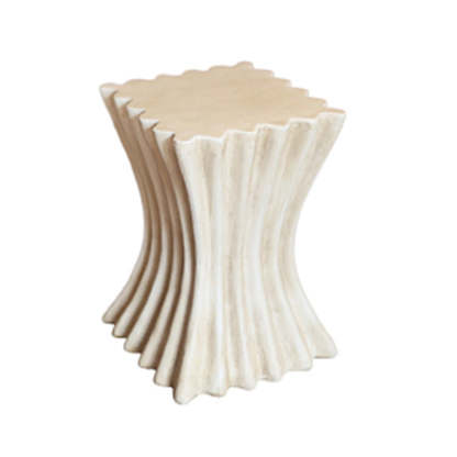 Retro Magnesium Oxide Striped Column End Table