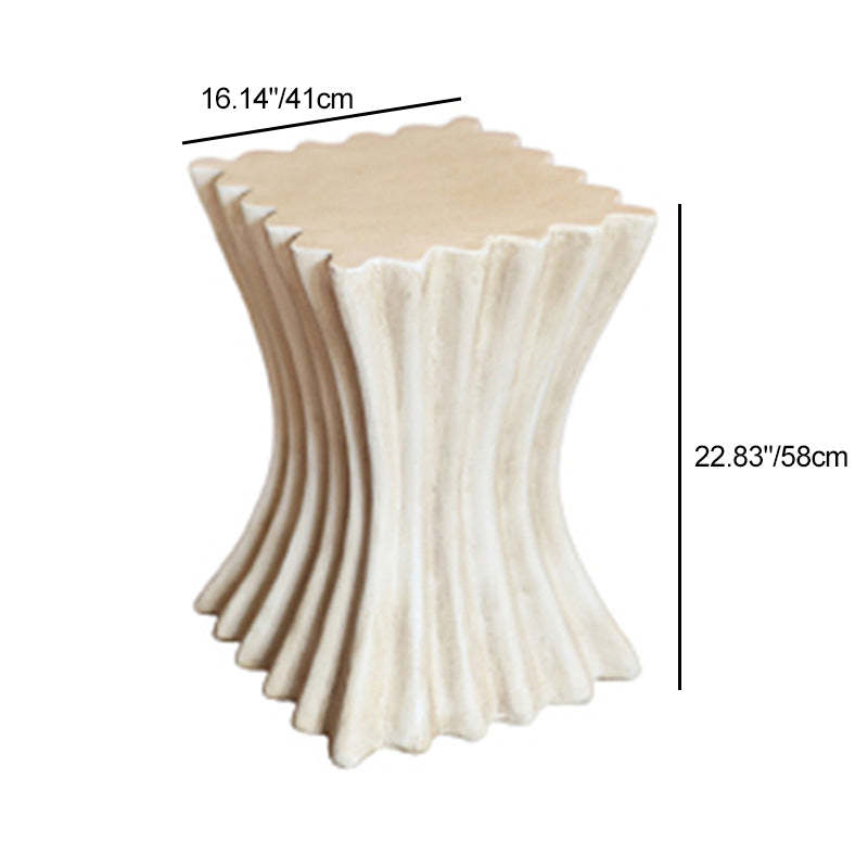Retro Magnesium Oxide Striped Column End Table