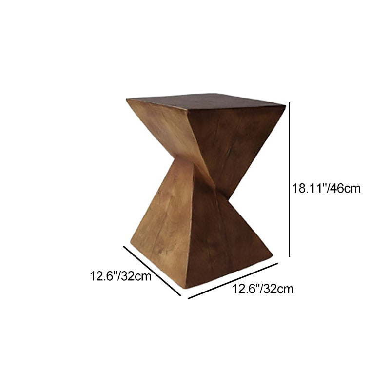 Retro Magnesium Oxide Wood Grain Triangle End Table