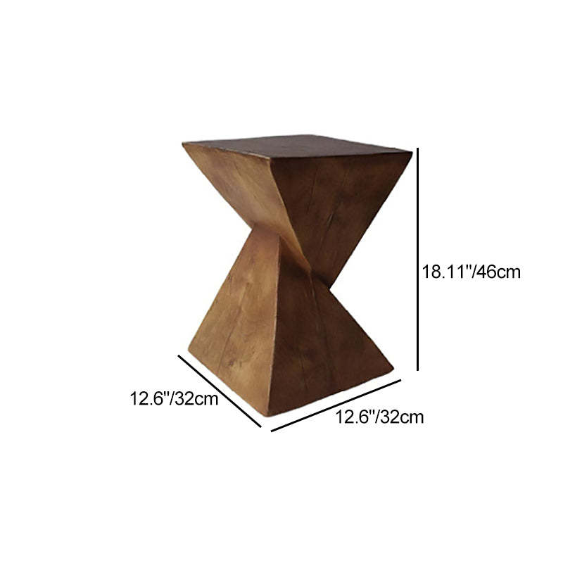 Retro Magnesium Oxide Wood Grain Triangle End Table