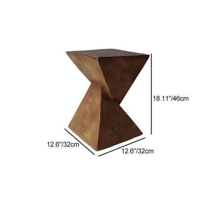 Retro Magnesium Oxide Wood Grain Triangle End Table