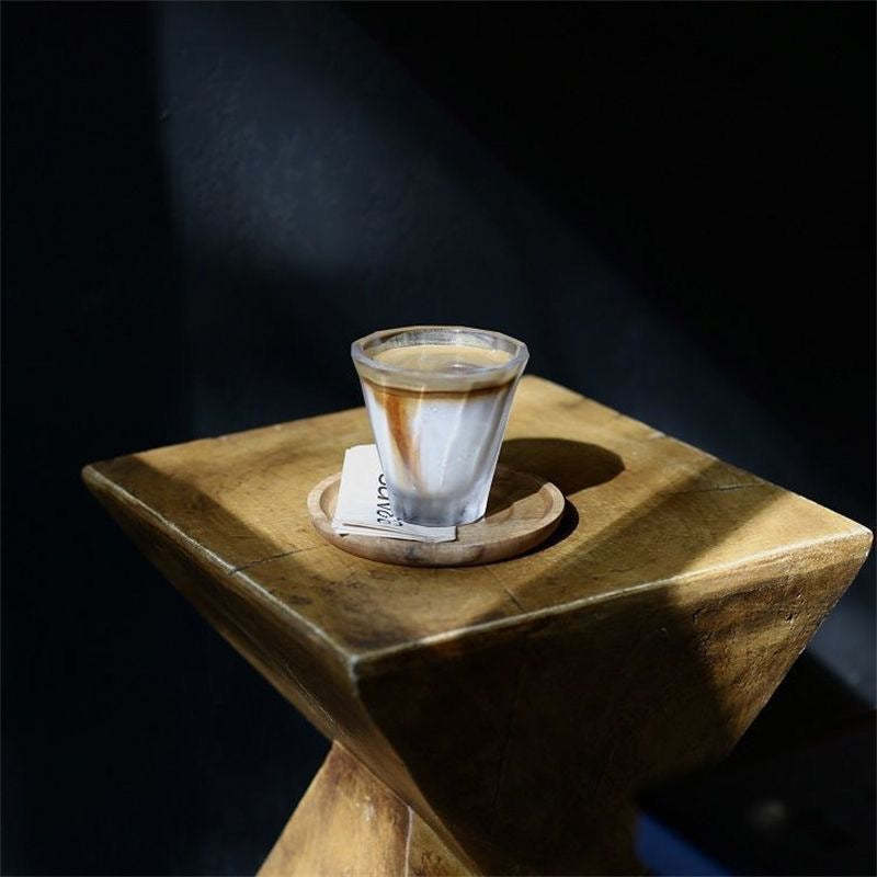 Retro Magnesium Oxide Wood Grain Triangle End Table