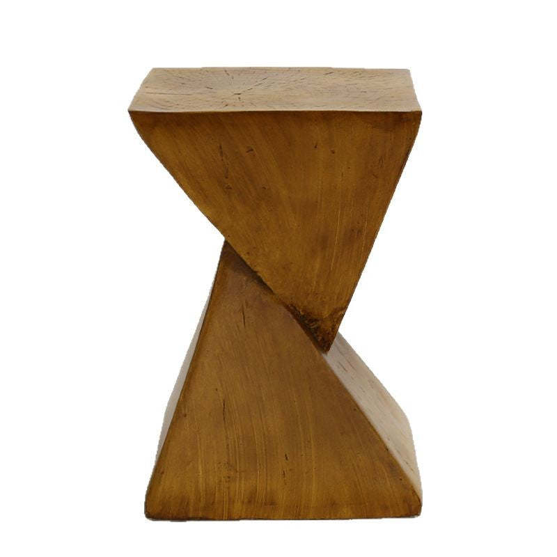 Retro Magnesium Oxide Wood Grain Triangle End Table