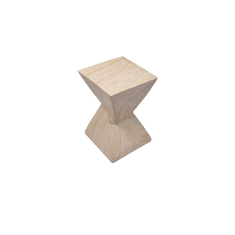 Retro Magnesium Oxide Wood Grain Triangle End Table