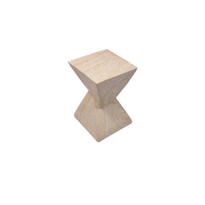 Retro Magnesium Oxide Wood Grain Triangle End Table