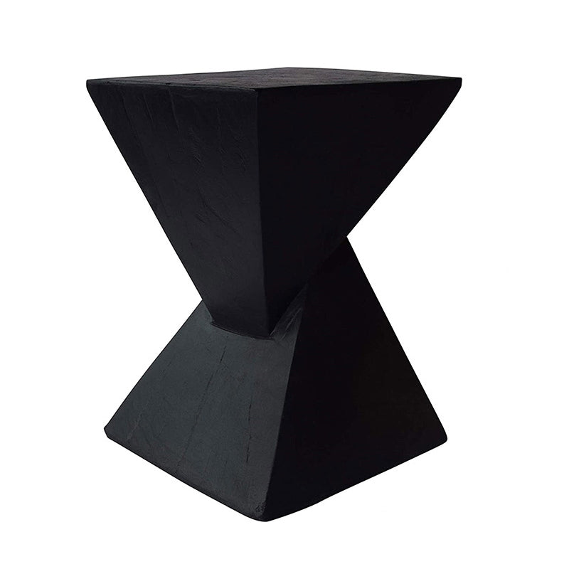 Retro Magnesium Oxide Wood Grain Triangle End Table
