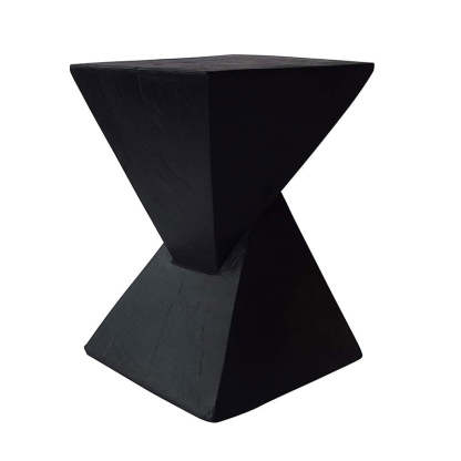 Retro Magnesium Oxide Wood Grain Triangle End Table