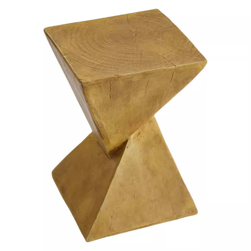 Retro Magnesium Oxide Wood Grain Triangle End Table