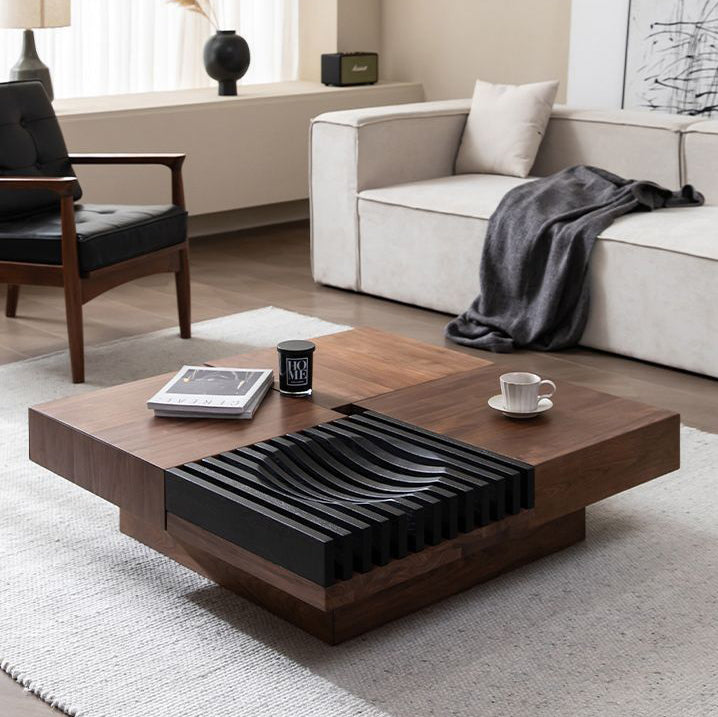 Scandinavian Walnut Extendable Coffee Table 2-Storage