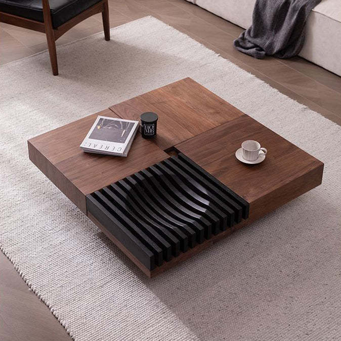 Lighom nordic extendable 2-storage metal leather linen coffee tables