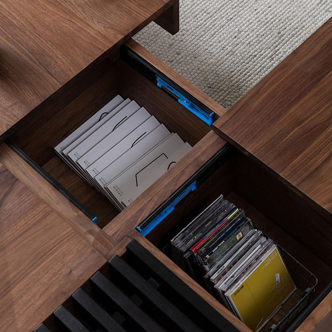 Scandinavian Walnut Extendable Coffee Table 2-Storage