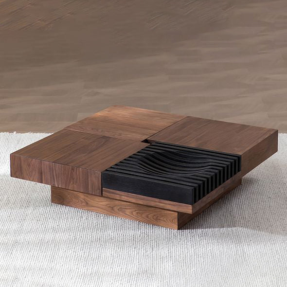 Scandinavian Walnut Extendable Coffee Table 2-Storage