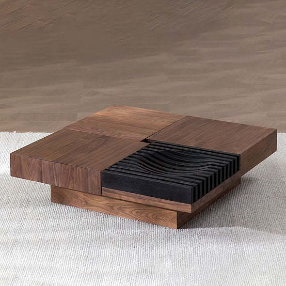 Scandinavian Walnut Extendable Coffee Table 2-Storage