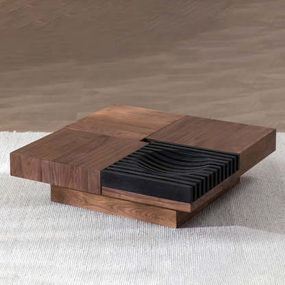 Scandinavian Walnut Extendable Coffee Table 2-Storage
