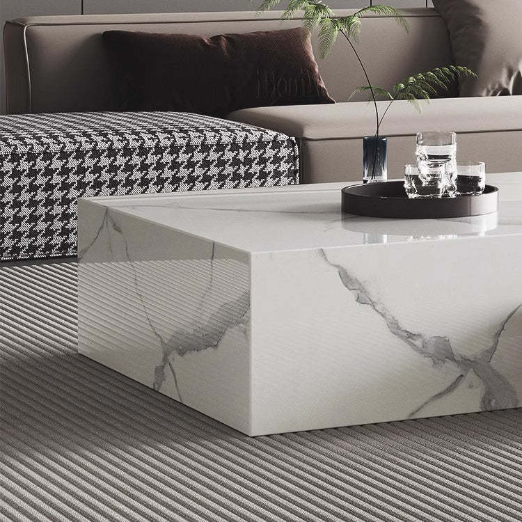 Minimalist Slate Wood Coffee Table 2-Drawer