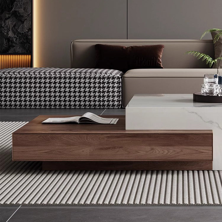 Minimalist Slate Wood Coffee Table 2-Drawer