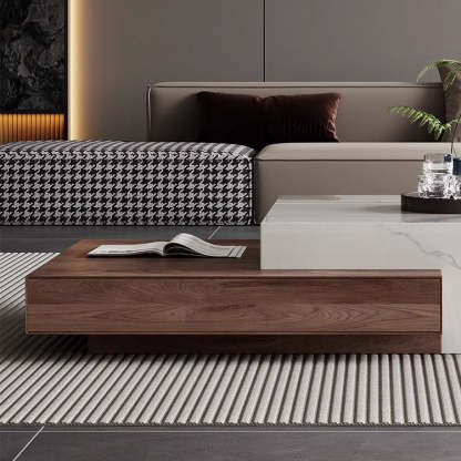Minimalist Slate Wood Coffee Table 2-Drawer
